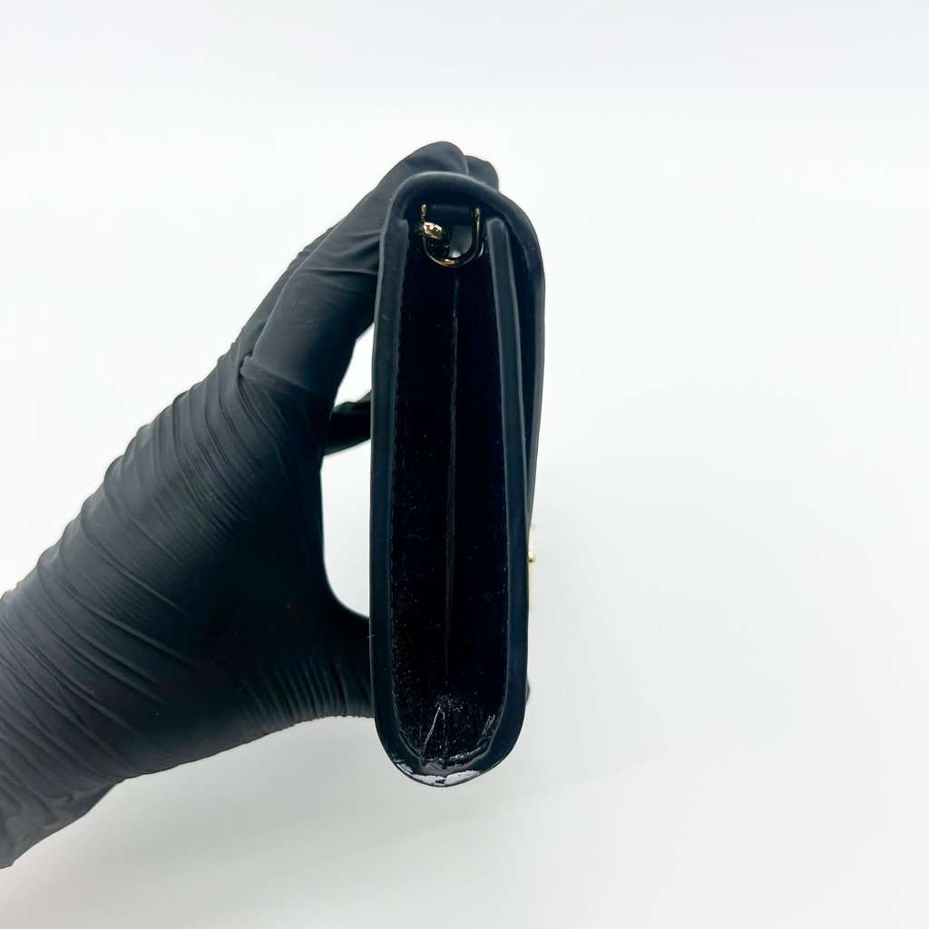 Prada Black Patent Clutch Bag MultiColor Leather Very good - Model View