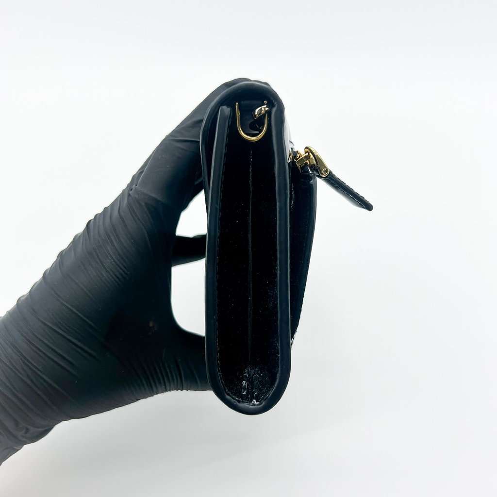 Prada Black Patent Clutch Bag MultiColor Leather Very good - Box View