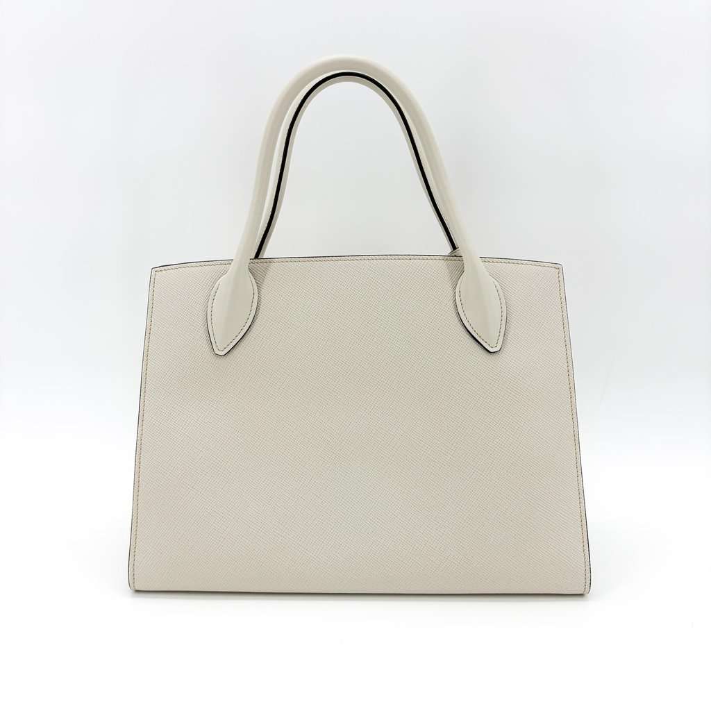 Prada Monochrome Small Saffiano Leather Tote Bag White White Leather Very good - Inside View