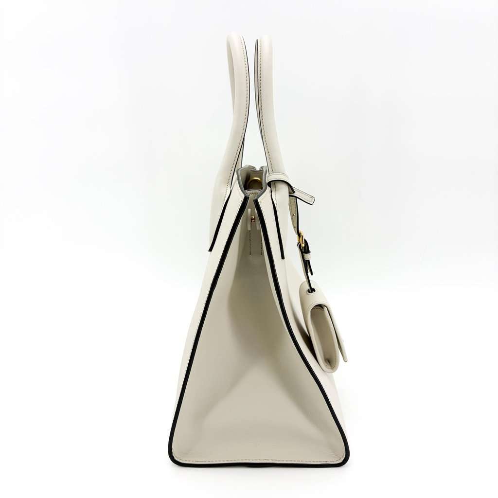 Prada Monochrome Small Saffiano Leather Tote Bag White White Leather Very good - Box View