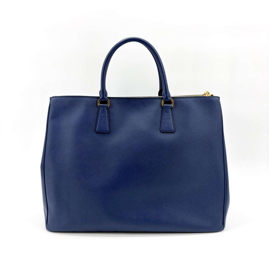 Prada Saffiano Lux Tote Bag Navy Blue Leather Good - Inside View