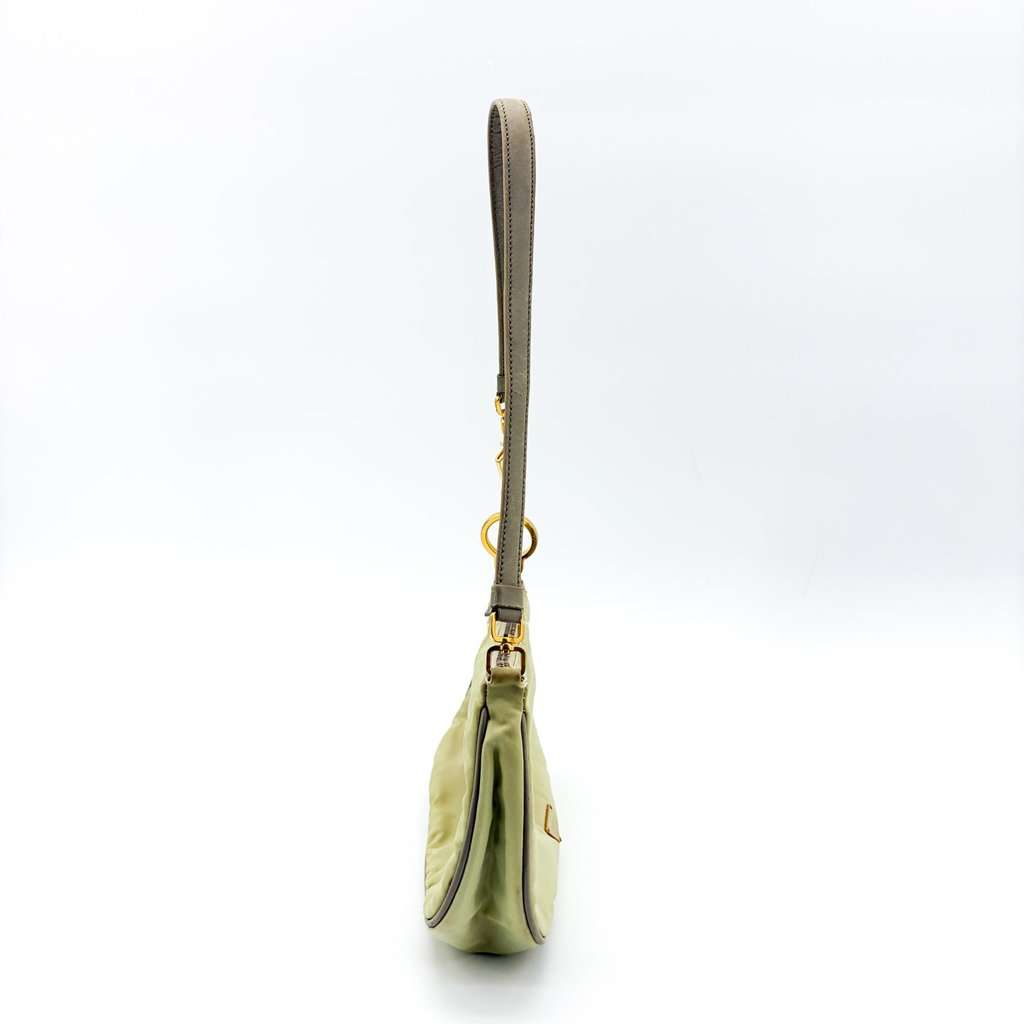 Prada Vintage Nylon Mini Shoulder Bag Light Green Green Polyamide Fair - Model View