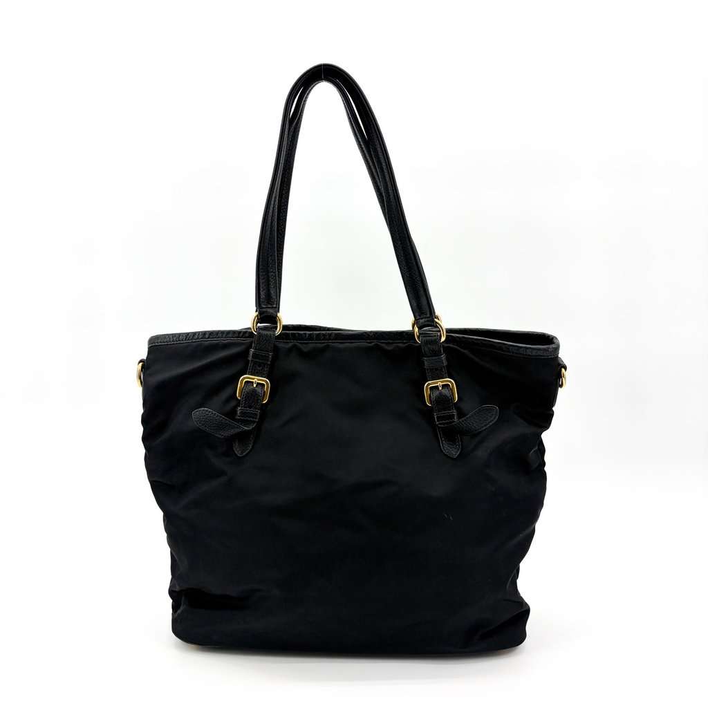 Prada Tessuto Soft Calf Tote Bag Black Black Leather Good - Inside View