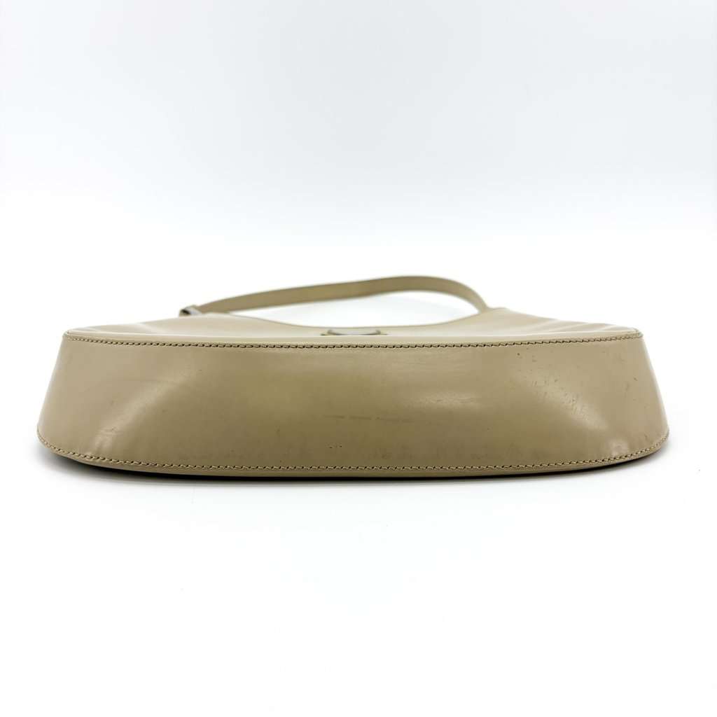 Prada Cleo Brushed Leather Shoulder Bag Khaki Beige Leather Fair - Box View