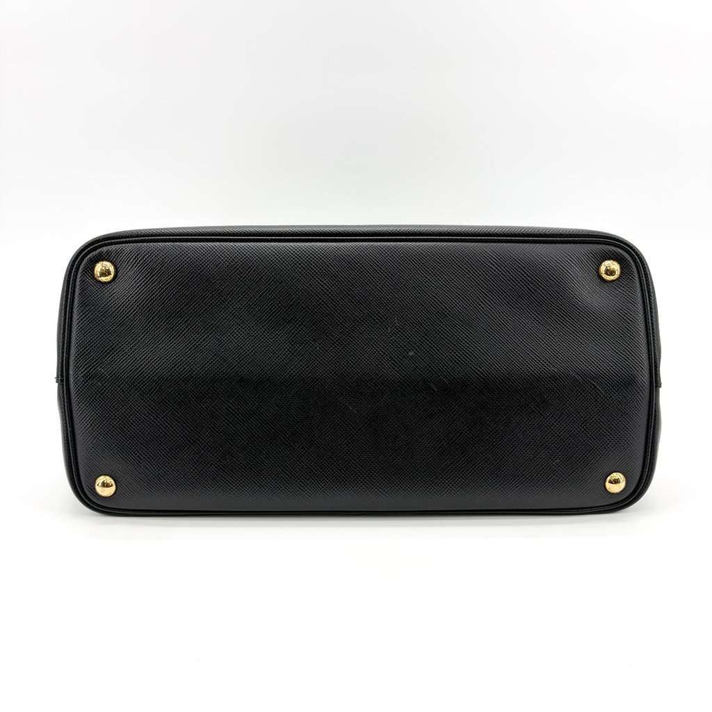 Prada Saffiano Cure Double Bag Medium Black/Red Black Leather Good - Box View