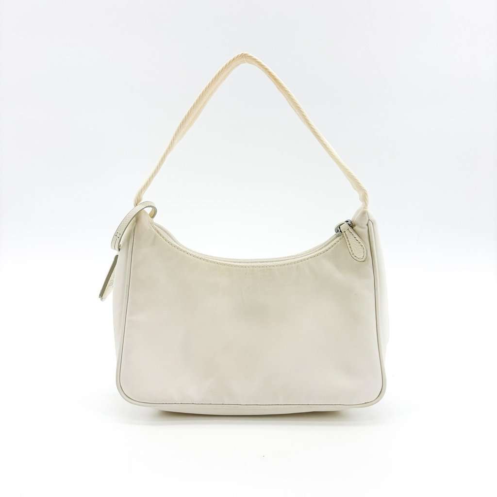 Prada Re-edition 2000 Nylon Mini Bag White White Polyamide Good - Inside View