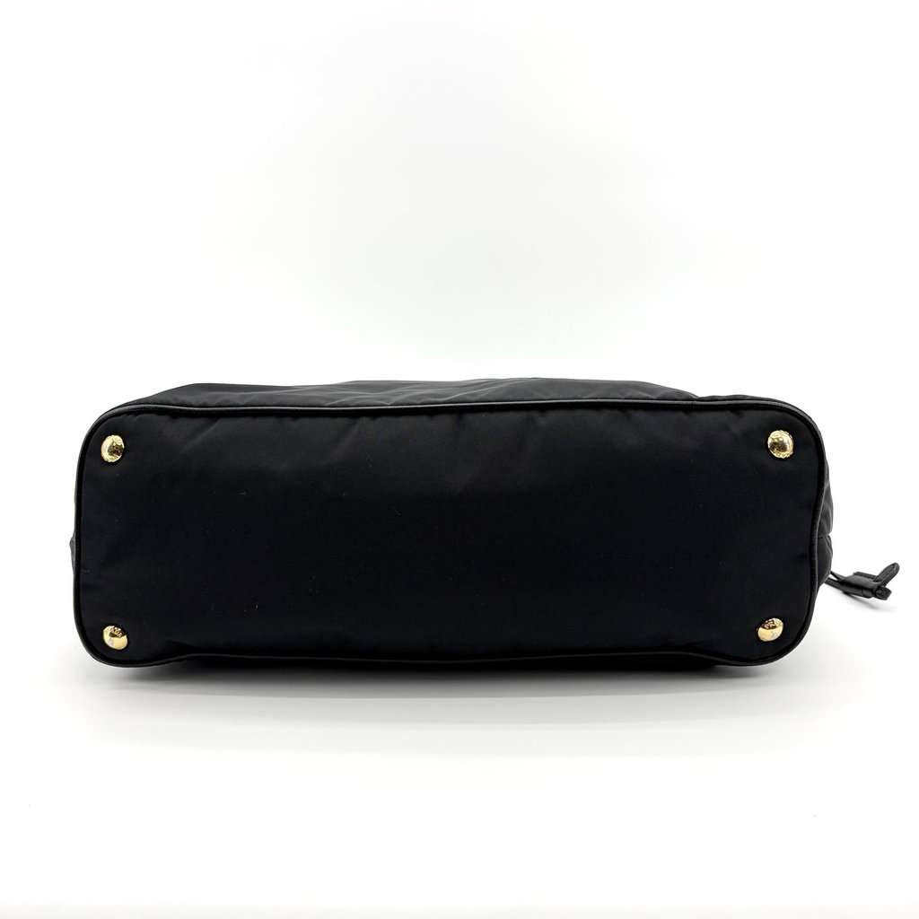 Prada Tessuto Soft Calf Leather Tote Bag Black Gold Hardware Black Leather Good - Box View