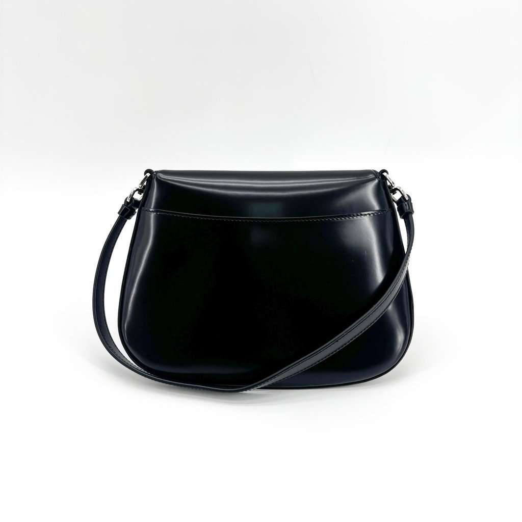 Prada Cleo Brushed Leather Flap Shoulder Bag Black Black Leather Very good - Inside View
