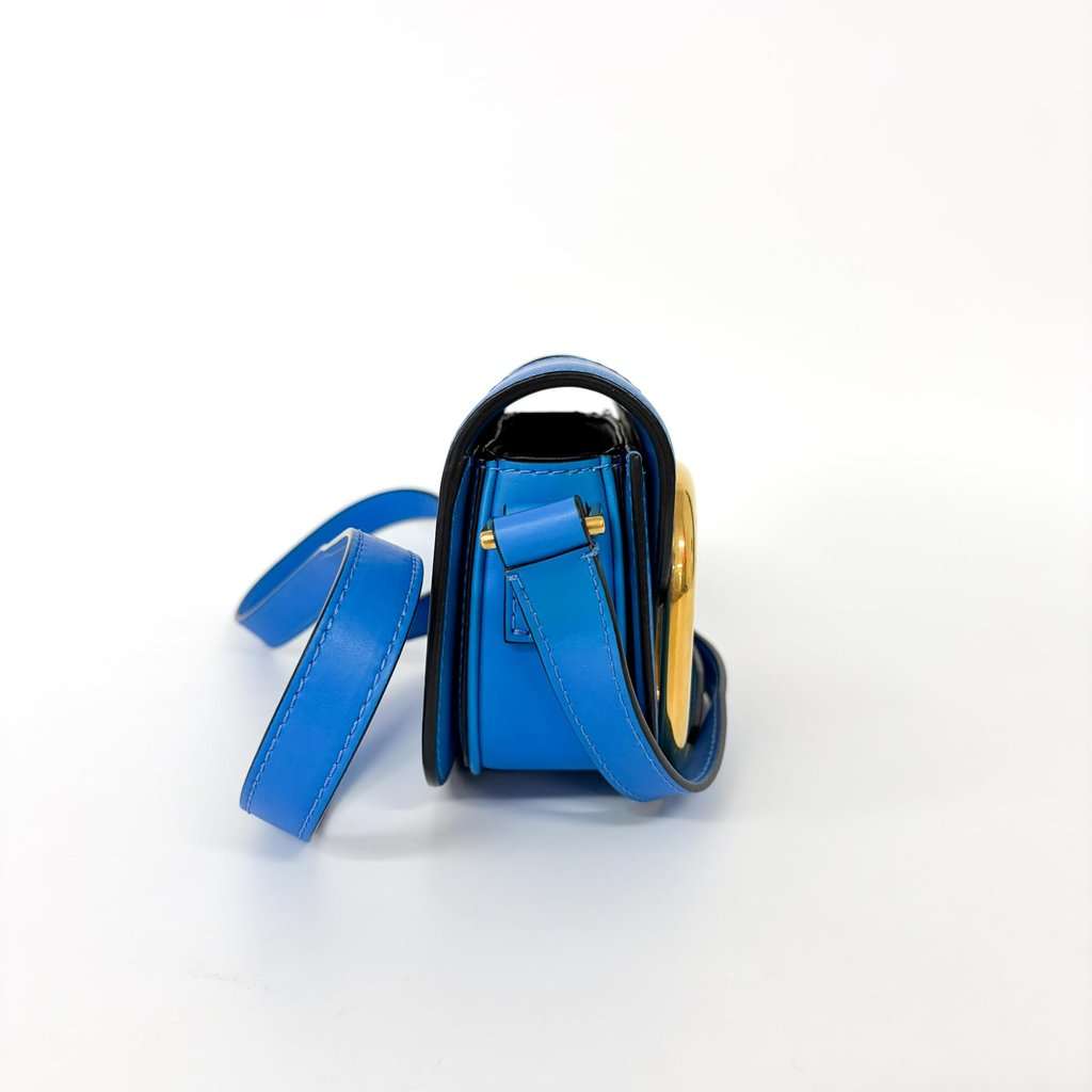 Valentino Superbee Mini Shoulder Bag Blue Blue Leather Good - Model View