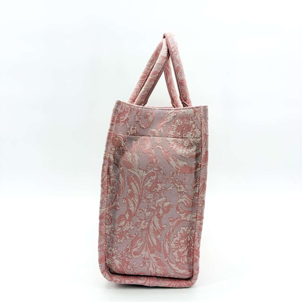 Versace Large Logo Jacquard Baroque Tote Bag Pink MultiColor Jacquard Very good - Model View