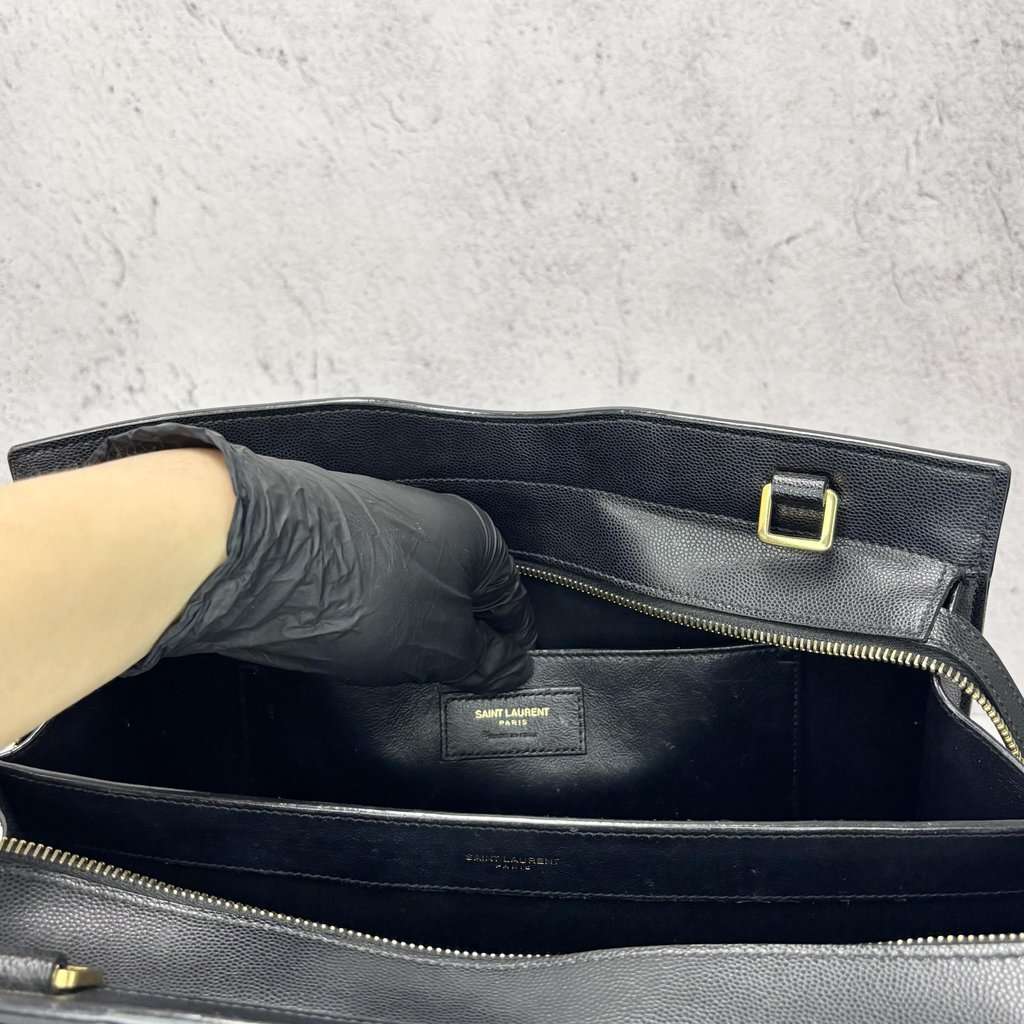 Saint Laurent Uptown Medium Shoulder Bag Black Black Leather Good - Box View