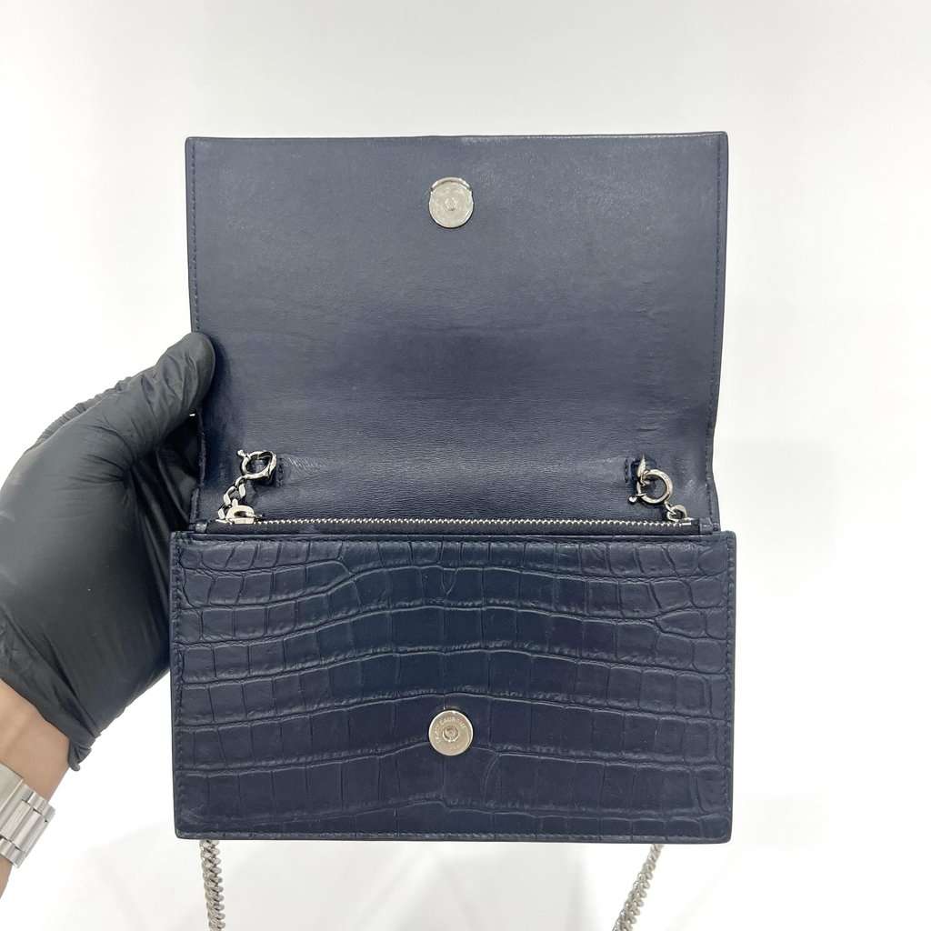 Saint Laurent WOC Tassel Kate Bag Navy Leather Very good - Box View