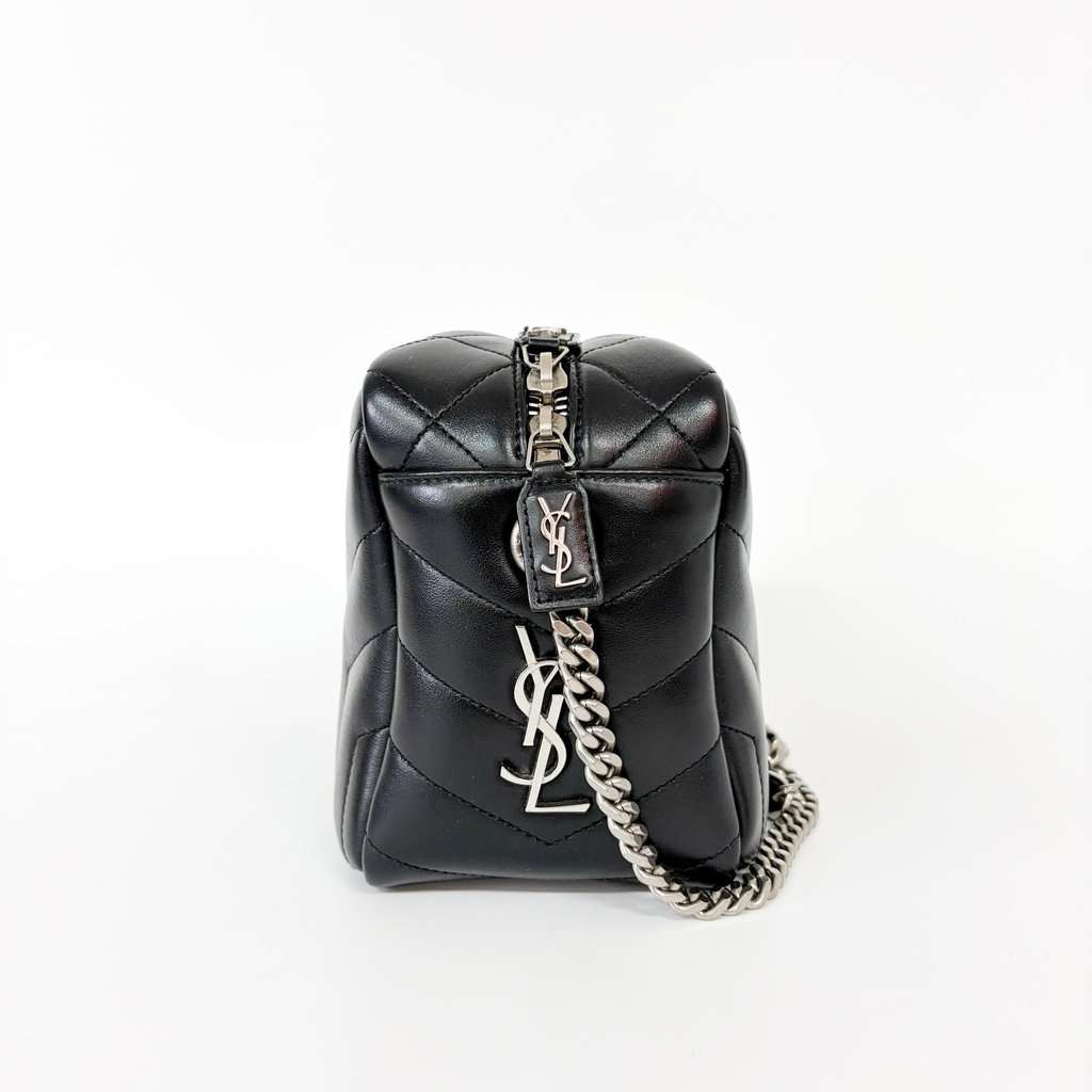 Saint Laurent Lou Camera Bag Quilted Leather Black Silver Hardware MultiColor Leather Good - Model View