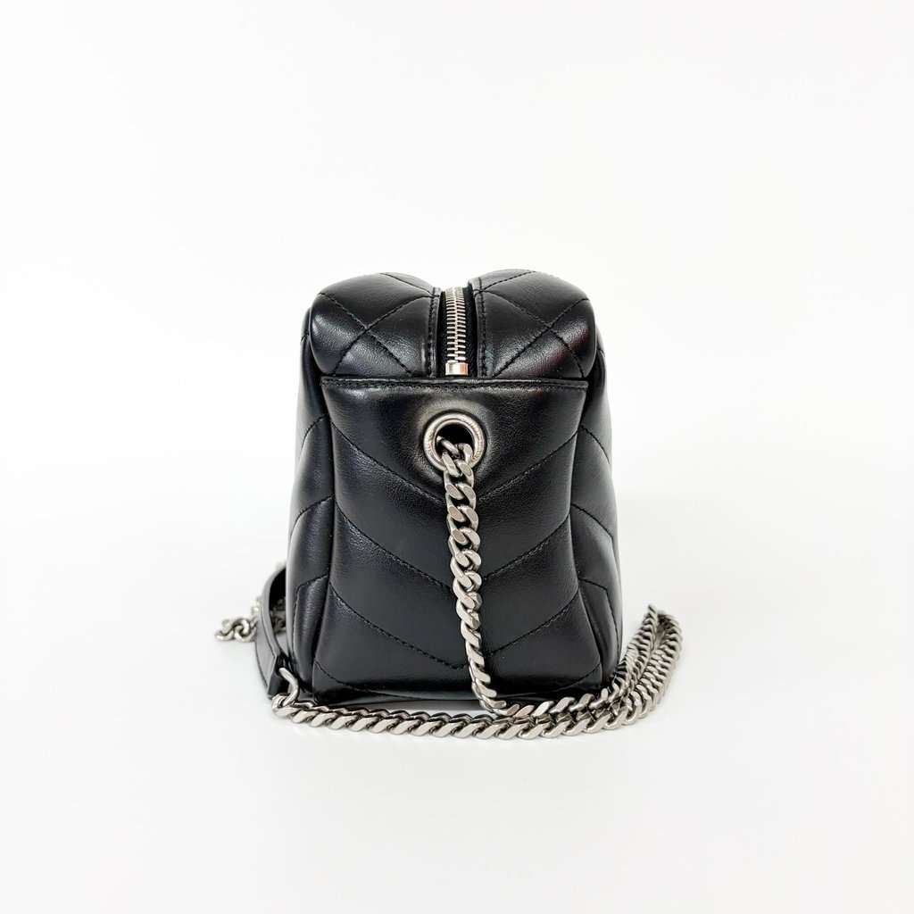 Saint Laurent Lou Camera Bag Quilted Leather Black Silver Hardware MultiColor Leather Good - Box View