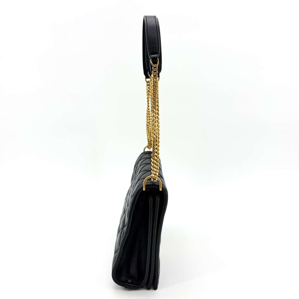 Saint Laurent Becky Medium Chain Shoulder Bag Black Gold Hardware Black Leather Very good - Model View