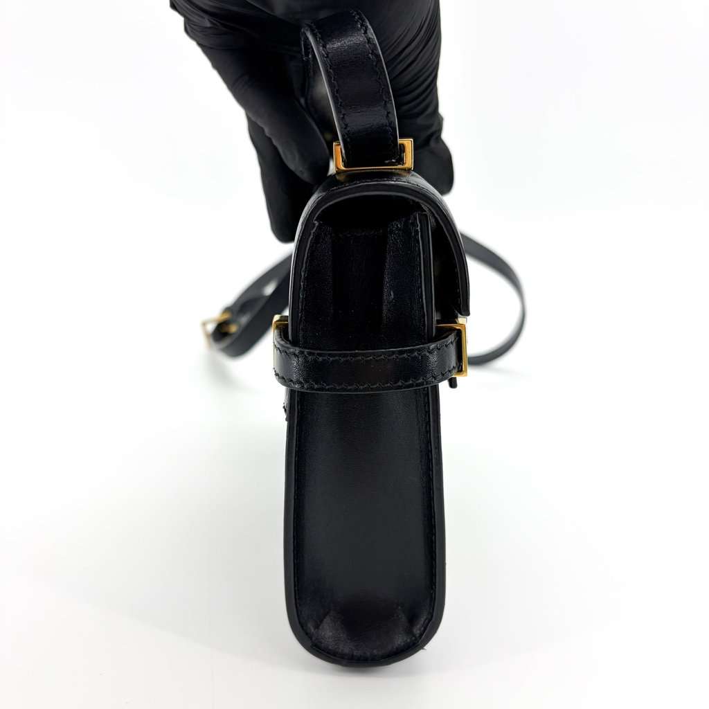 Saint Laurent Manhattan Shoulder Bag Black Gold Hardware Black Leather Good - Box View