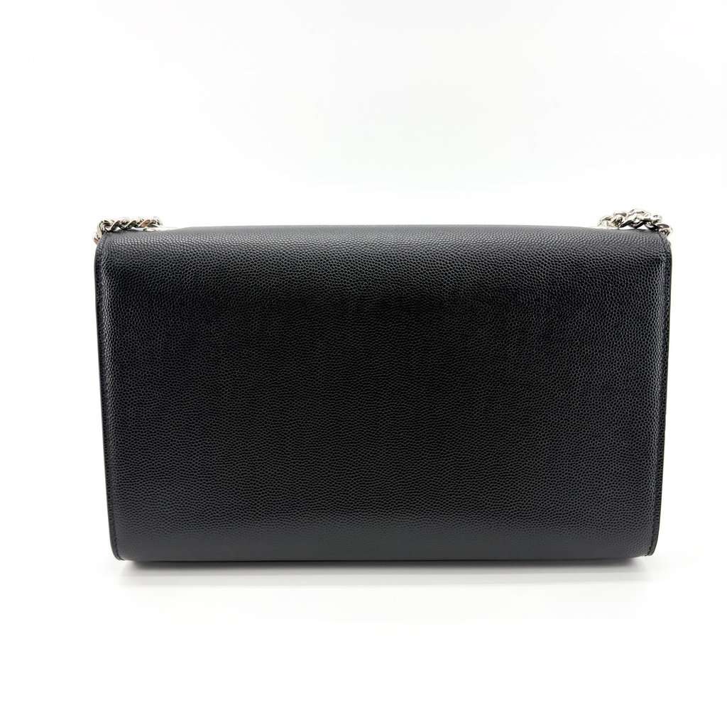 Saint Laurent Medium Kate Shoulder Bag Black Silver Hardware Black Leather Very good - Back View