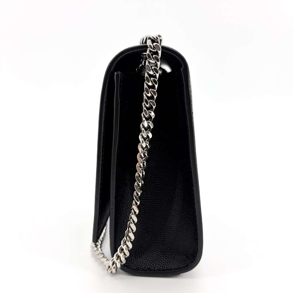 Saint Laurent Medium Kate Shoulder Bag Black Silver Hardware Black Leather Very good - Inside View