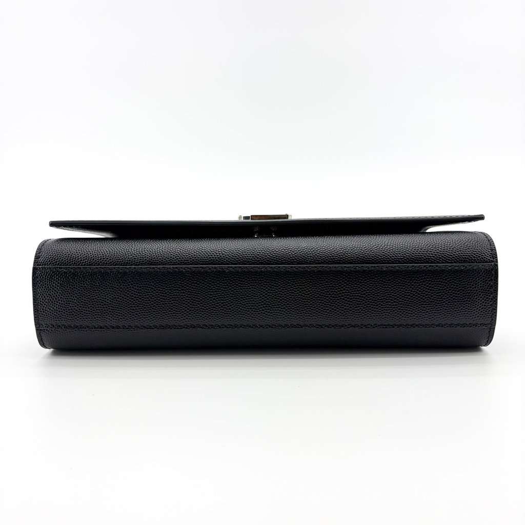 Saint Laurent Medium Kate Shoulder Bag Black Silver Hardware Black Leather Very good - Box View