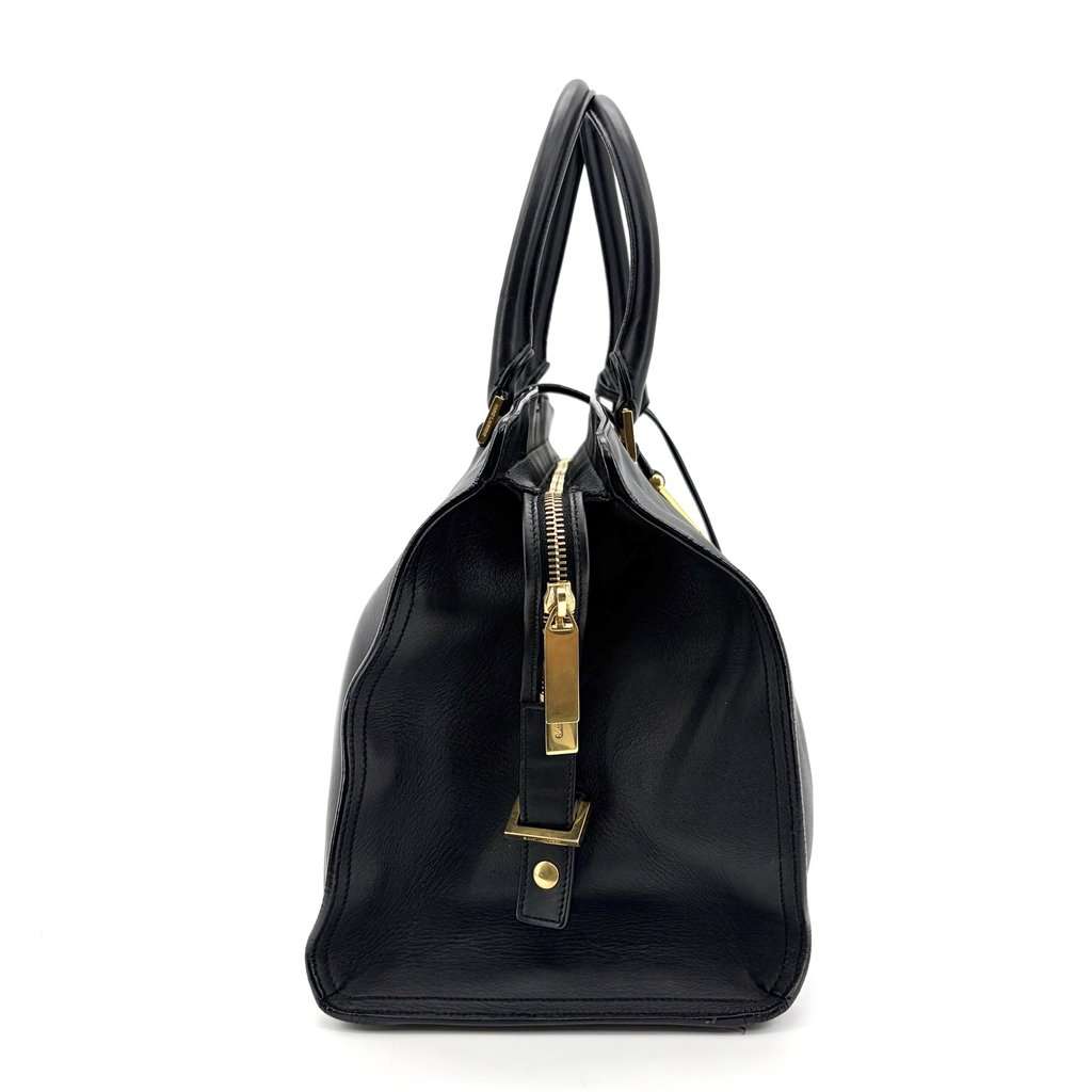 Saint Laurent Classic Cabas Chic Large Black Gold Hardware Black Leather Good - Box View