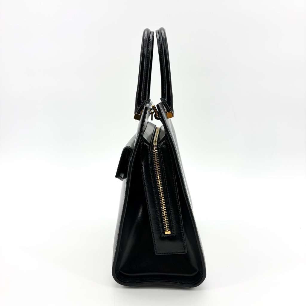 Saint Laurent Small Uptown Tote Bag Black Black Leather Very good - Model View
