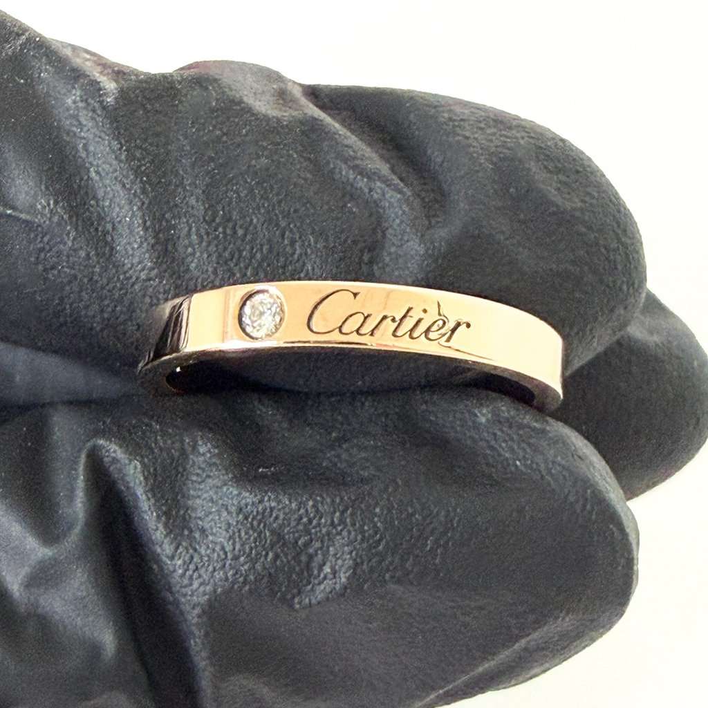Cartier C de Cartier Wedding Band Pink Gold 1 Diamond Size 20 MultiColor Diamond Very good - Model View