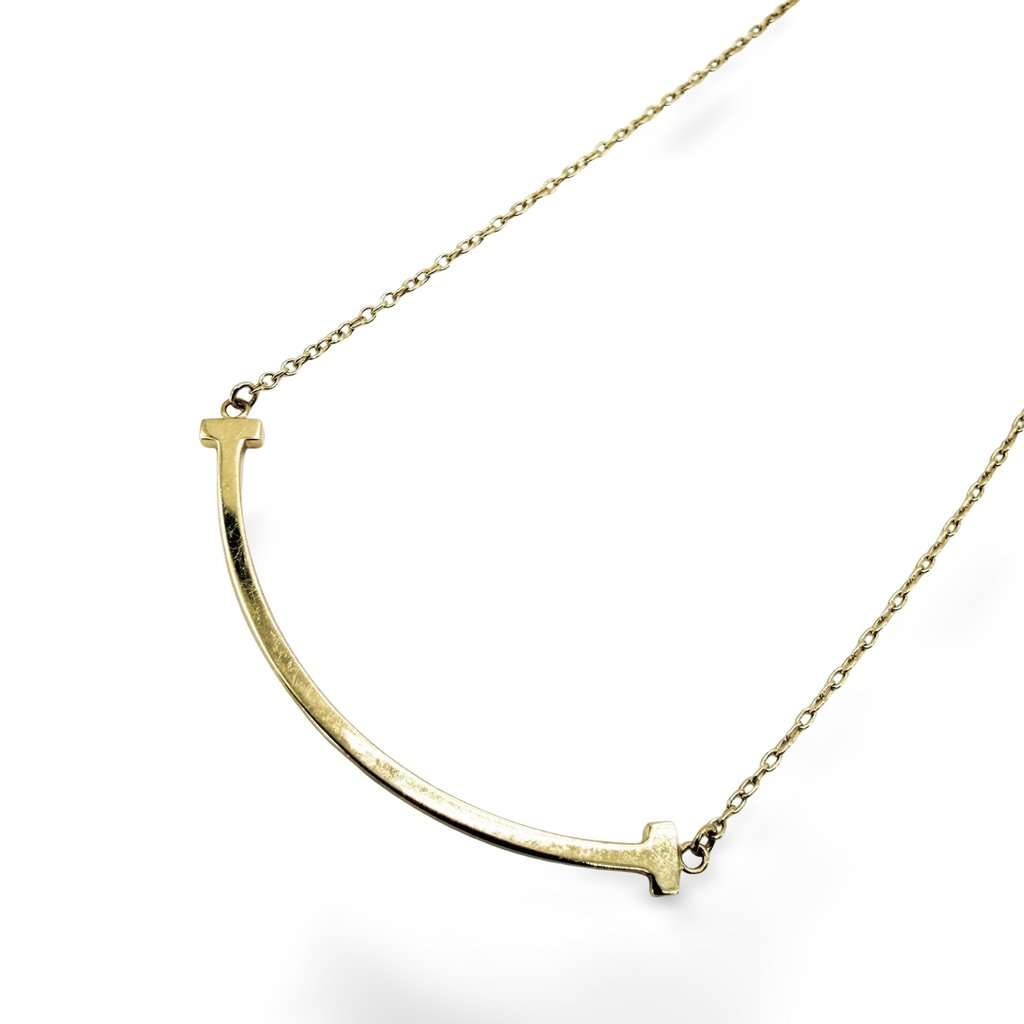 Tiffany & Co Tiffany T Smile Pendant Small 18K Yellow Gold MultiColor Gold Good - Front View