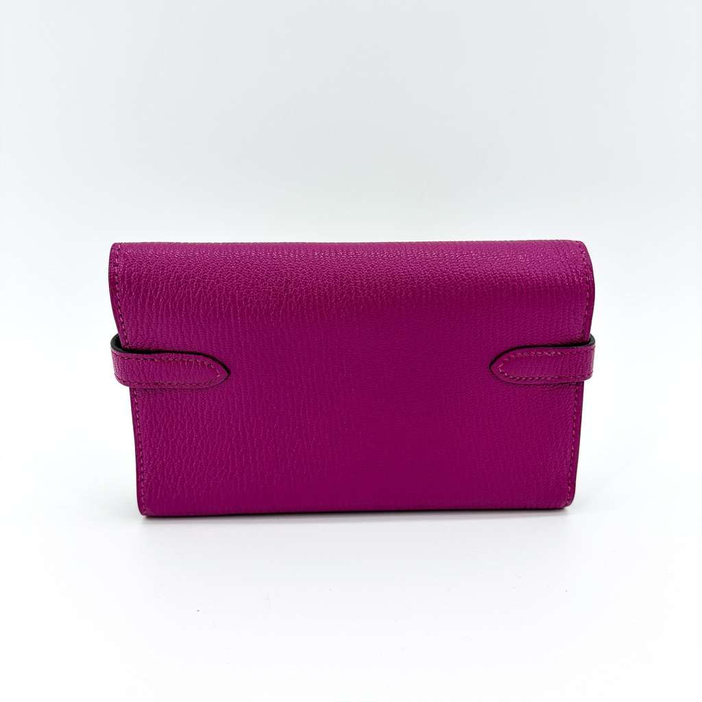 Hermès Kelly Wallet Long Anemone Silver MultiColor Leather Good - Back View