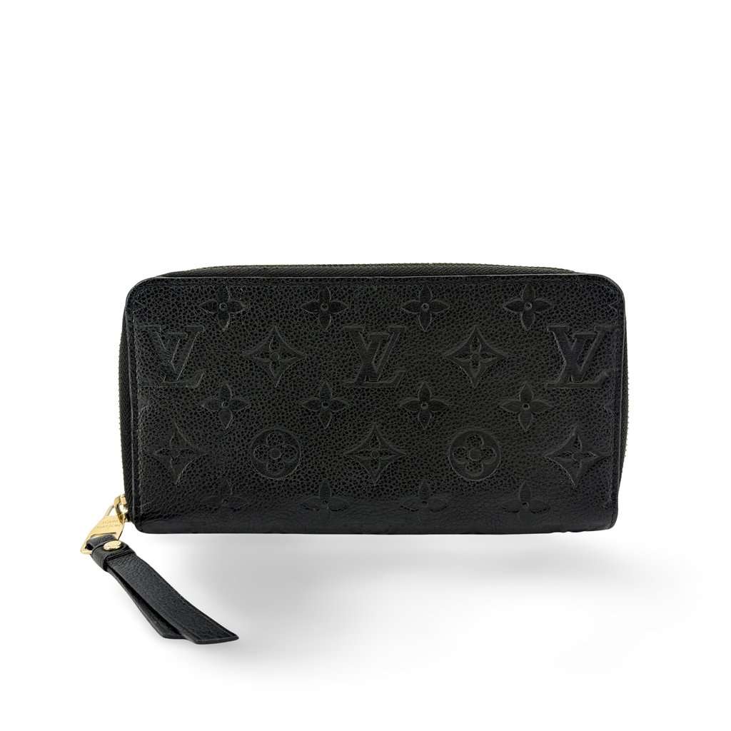 Louis Vuitton Zippy Wallet Monogram Empreinte Noir Black Leather Fair - Front View