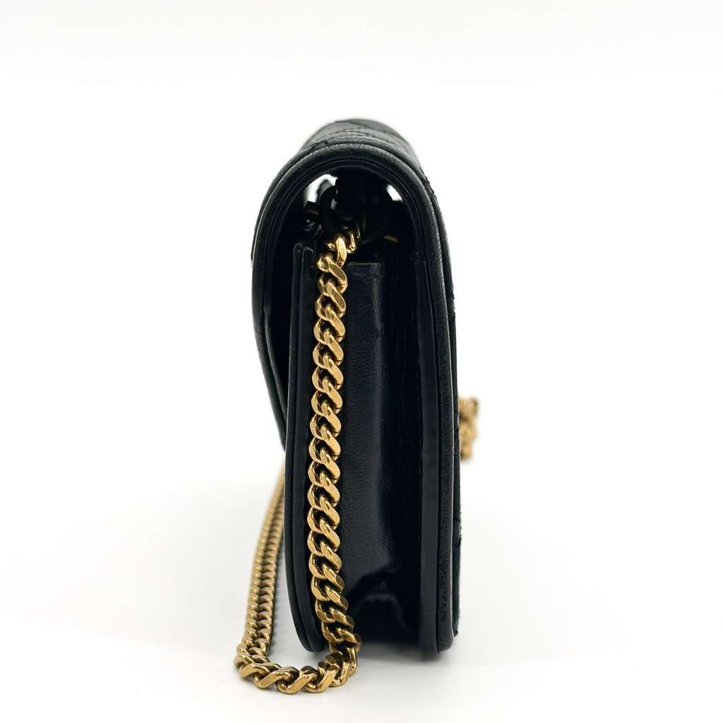 Saint Laurent Gabi Micro Bag Quilted Lambskin Black Black Leather Good - Model View