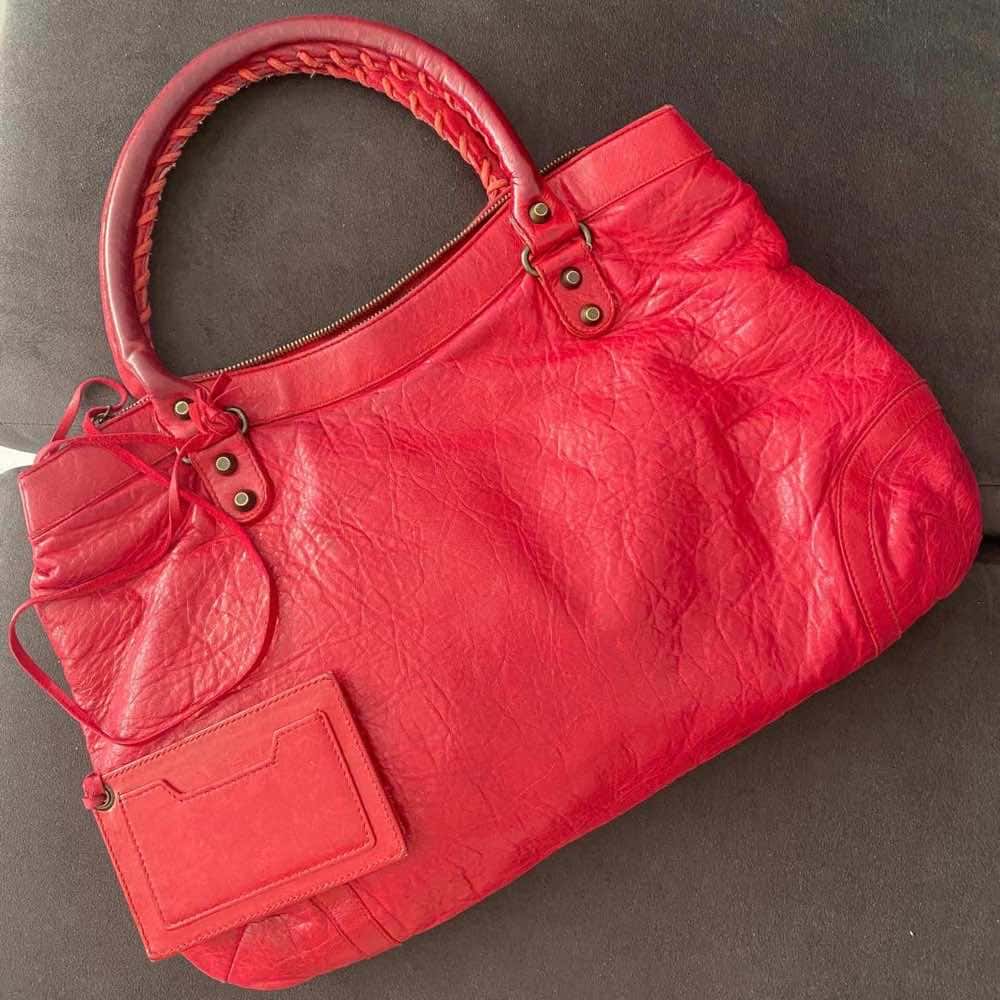Balenciaga City Red Leather Metal Good - Back View