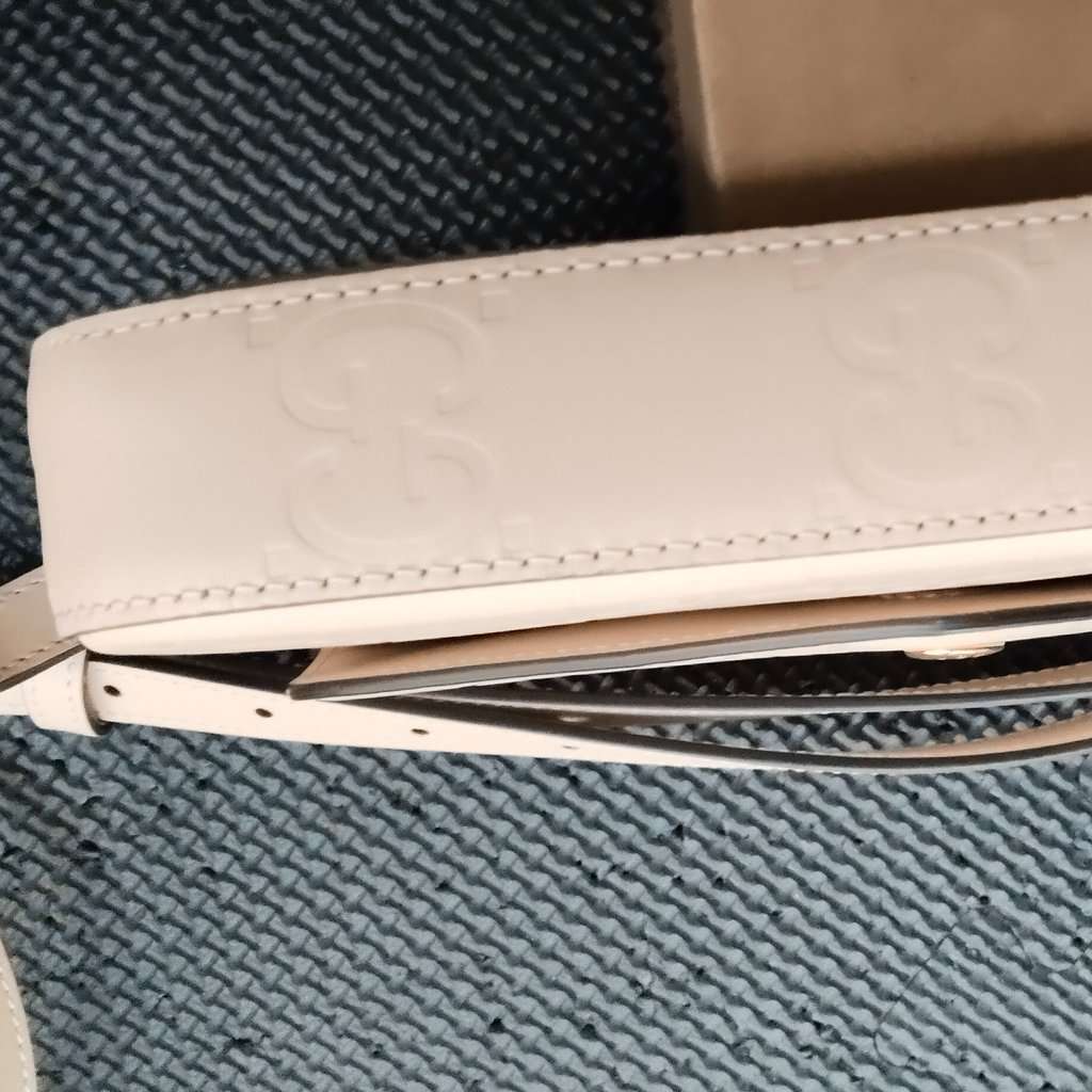 Gucci GG Super Mini Beige Leather Never worn - Back View