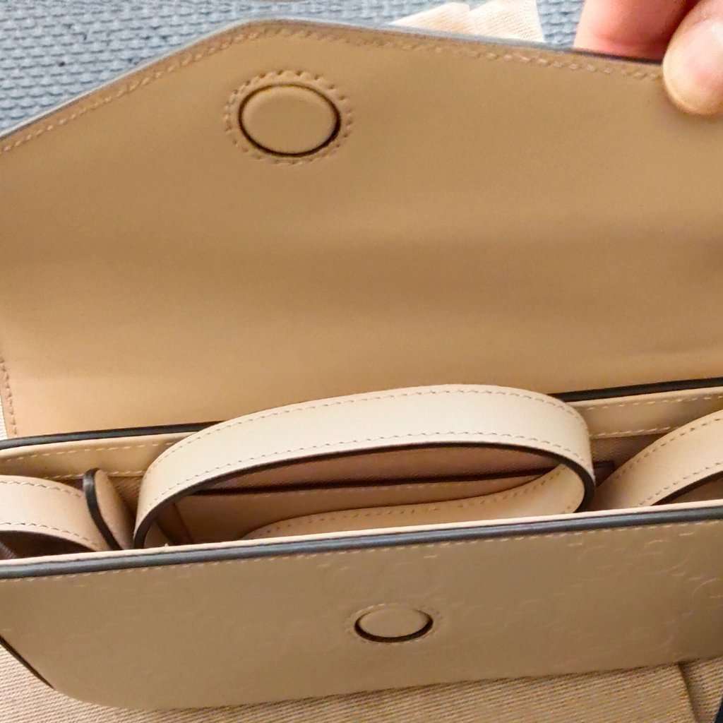 Gucci GG Super Mini Beige Leather Never worn - Model View