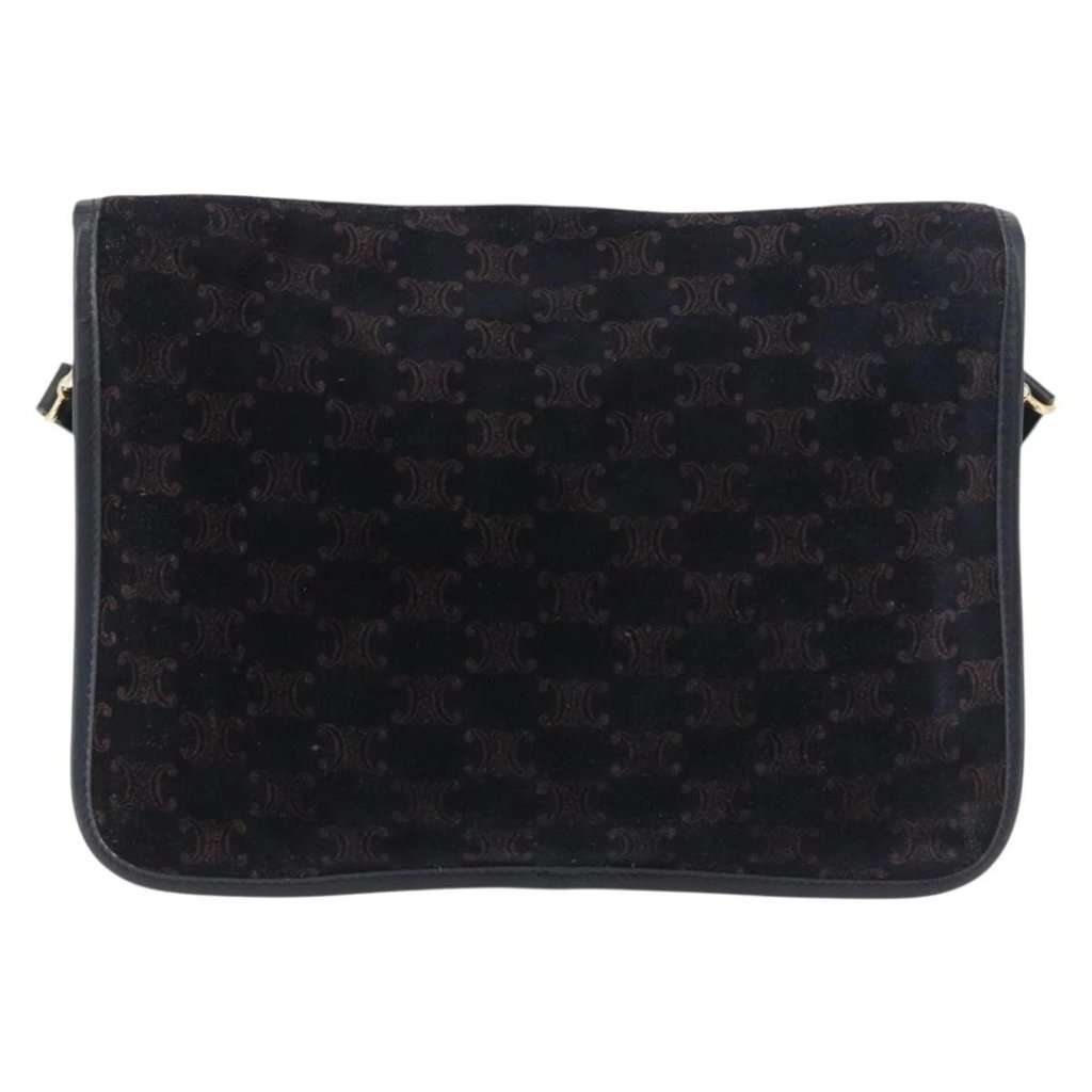 Celine Sholder Bag Black Canvas Good condition - Back View