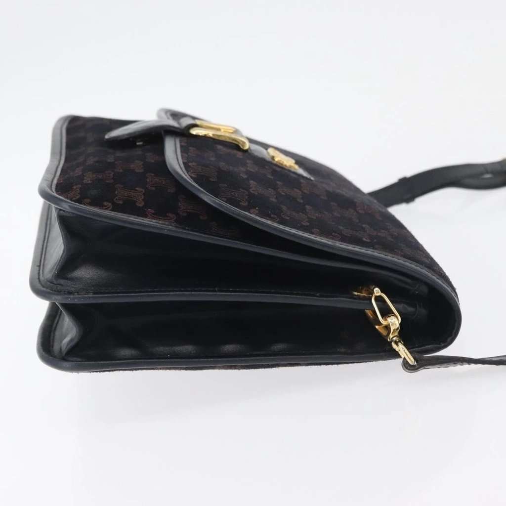 Celine Sholder Bag Black Canvas Good condition - Box View