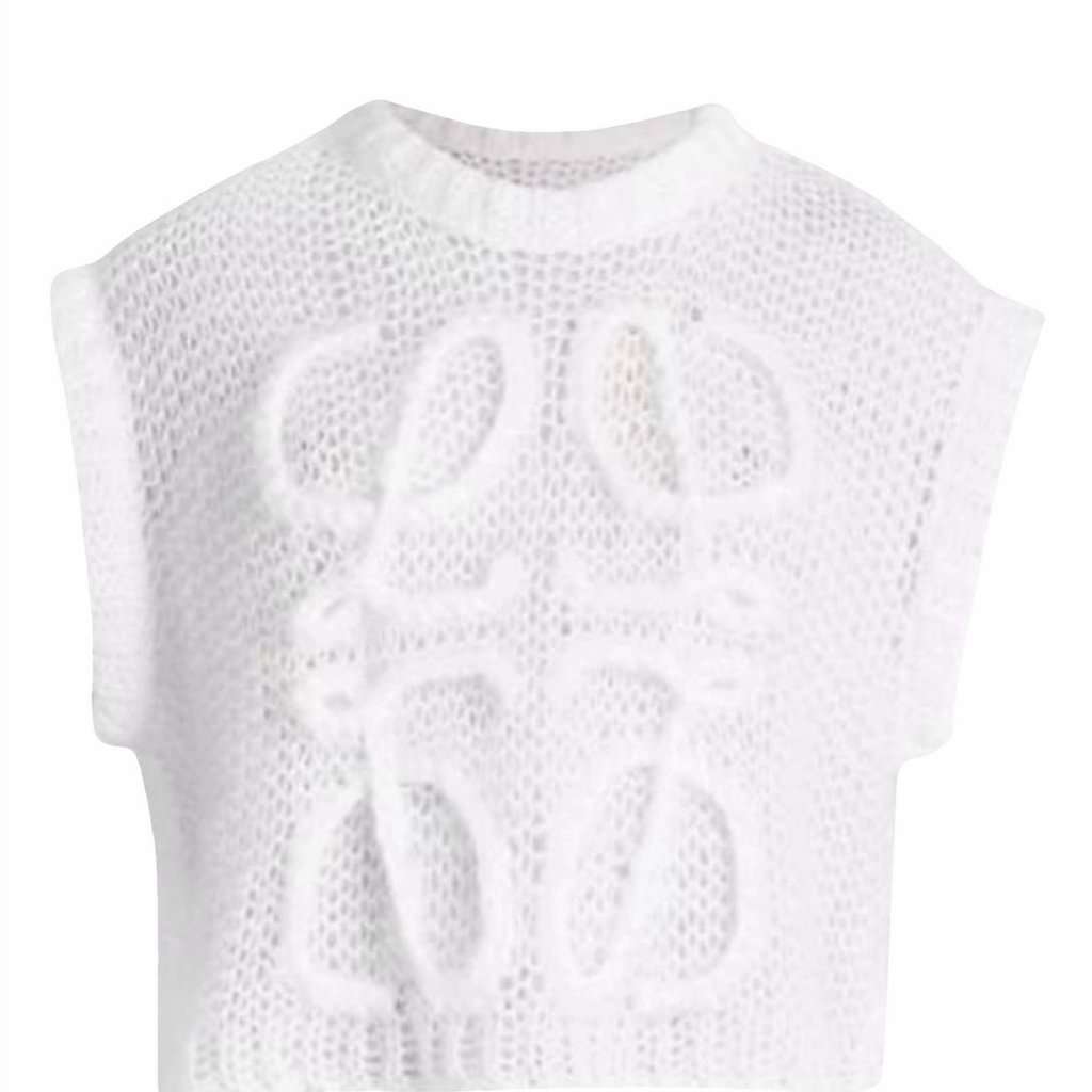 Loewe Loewe Sleeveless Sweater White Wool Never worn, with tag - Front View