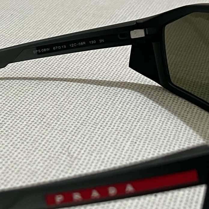 Prada Linea Rossa Sunglasses Grey Acetate Plastic Never worn, with tag - Back View