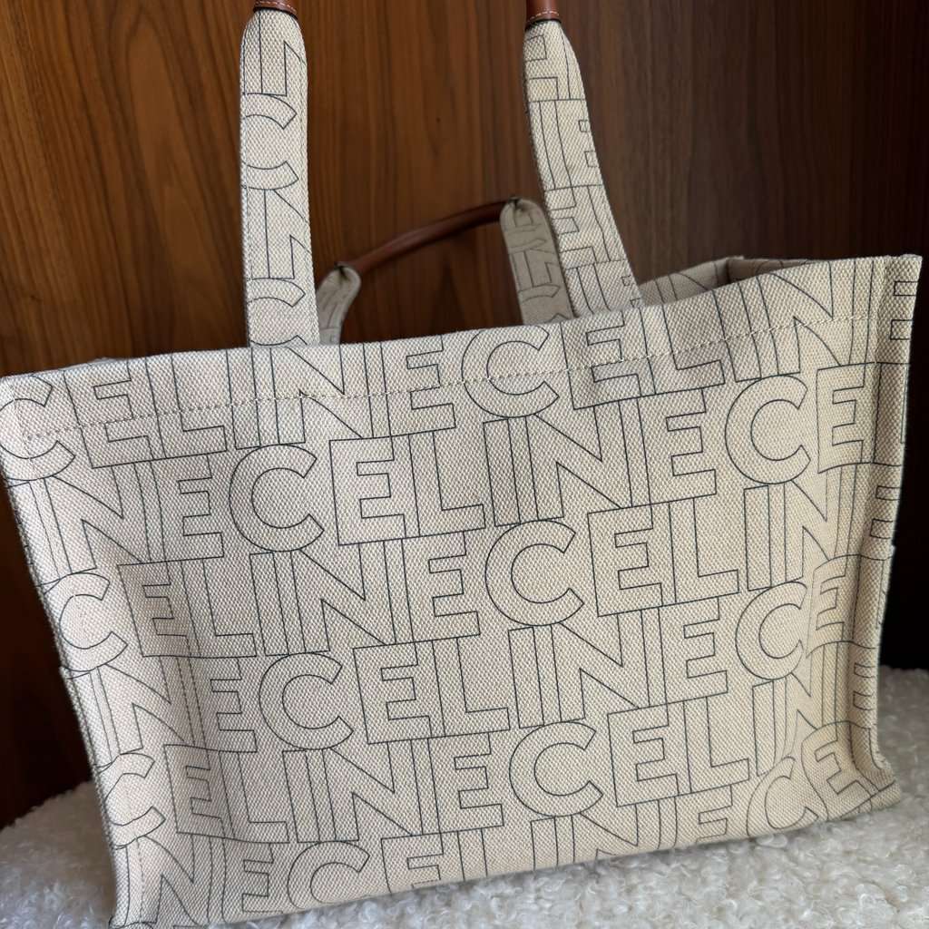 Celine Cabas Beige Cotton Very good condition - Back View