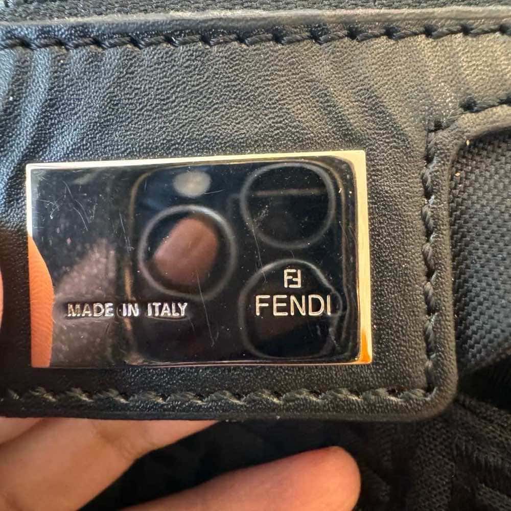 Fendi Baguette Black Jacquard Metal Very good - Model View