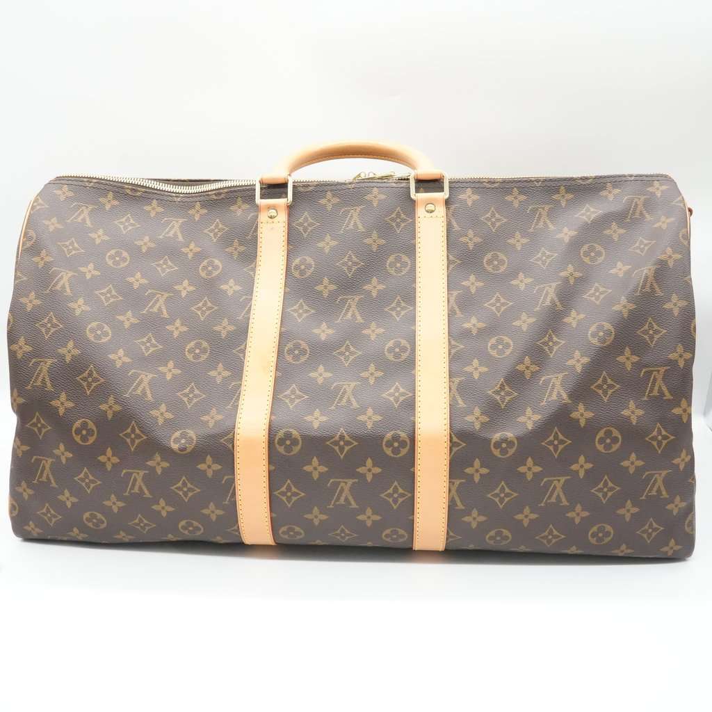 Louis Vuitton Keepall Bandouliere 55 Brown Canvas Good - Back View