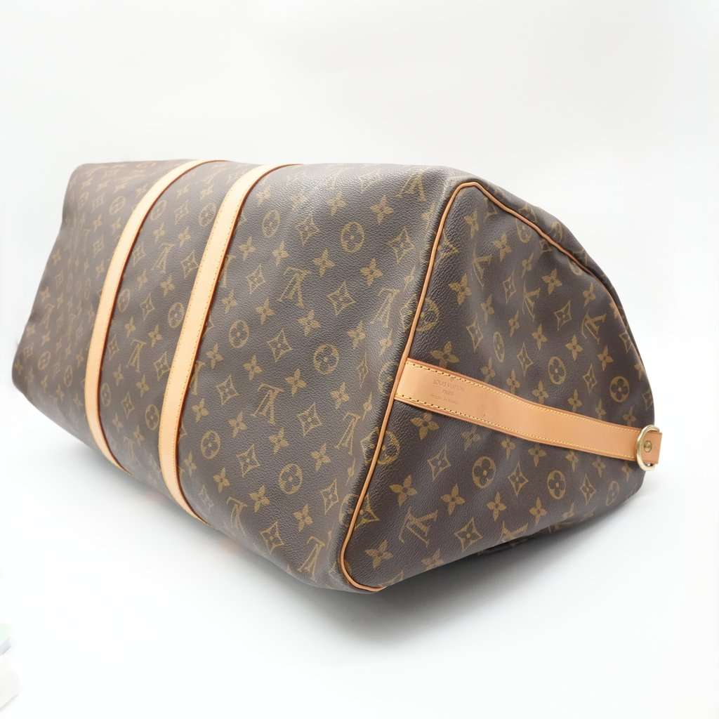 Louis Vuitton Keepall Bandouliere 55 Brown Canvas Good - Inside View