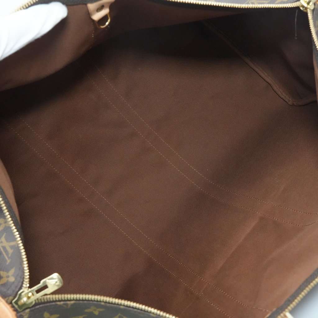Louis Vuitton Keepall Bandouliere 55 Brown Canvas Good - Model View