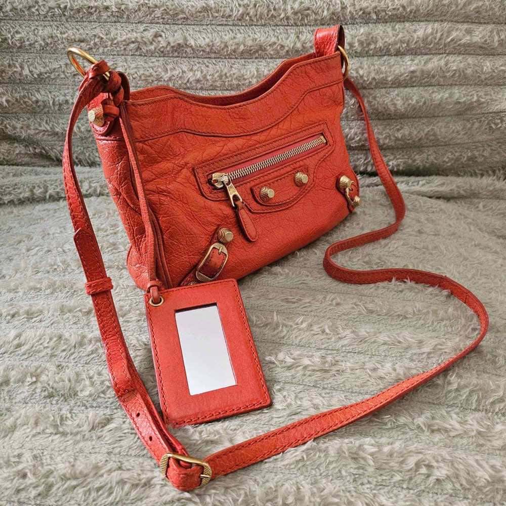 Balenciaga Hip Crossbody Orange Leather Gold Good condition - Back View