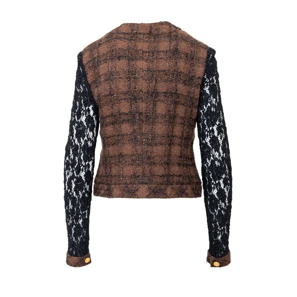Chanel Tweed and Lace Jacket - '90s Black Tweed Good - Inside View