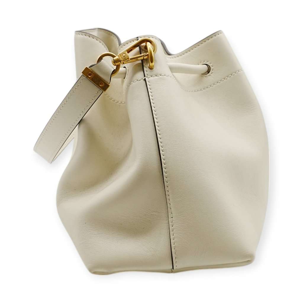 Jimmy Choo Cinch Bucket Bag - '20s White Leather Good - Model View
