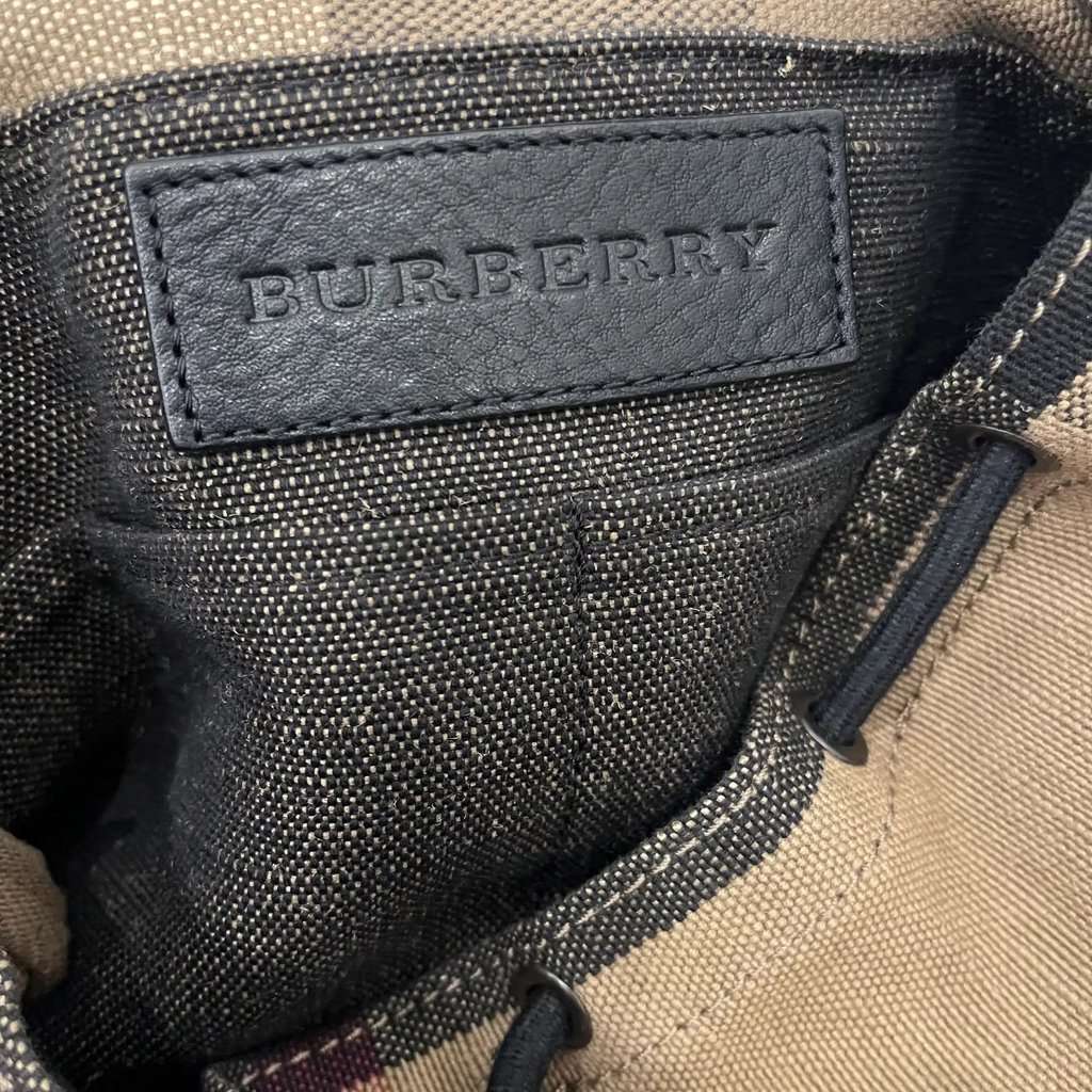 Burberry Check Backpack - '10s Brown Canvas Good - Model View