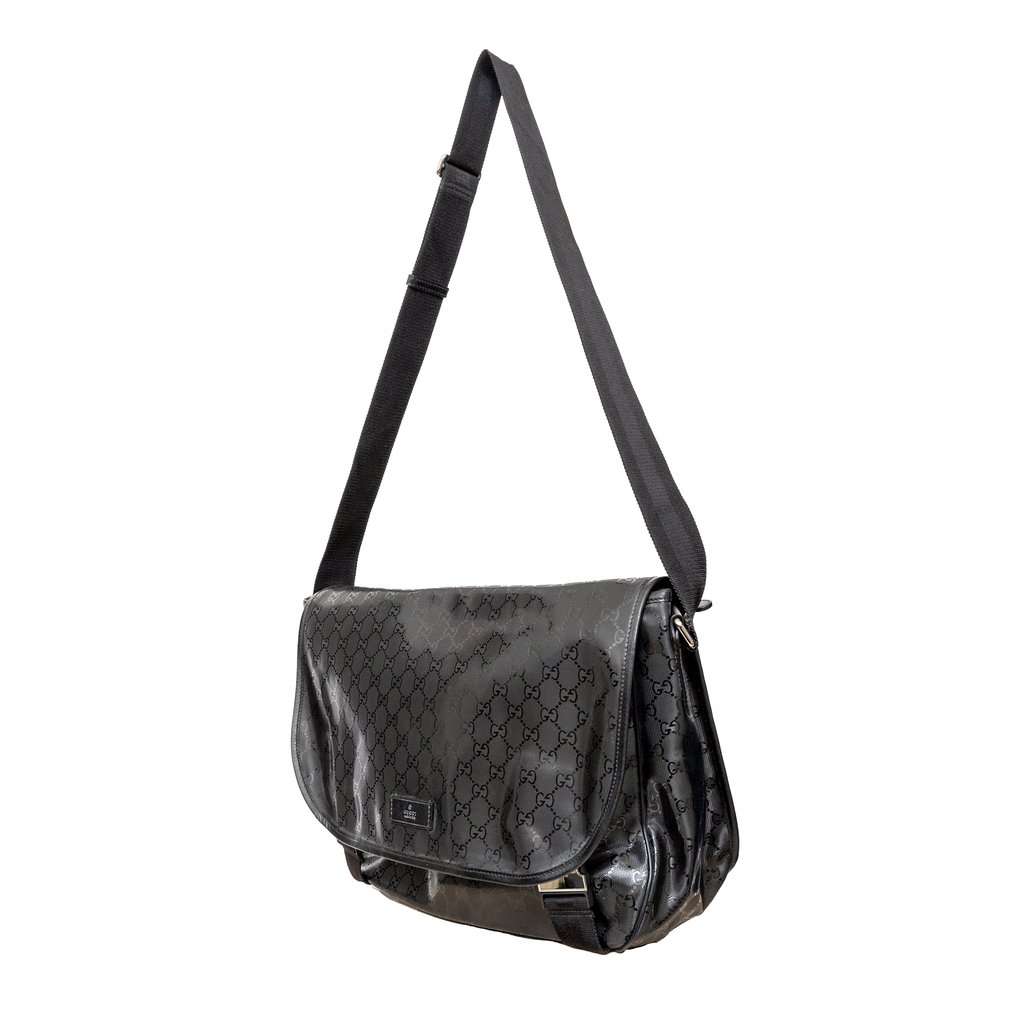 Gucci GG Imprime Messenger Bag - '10s Silver Canvas Good - Back View