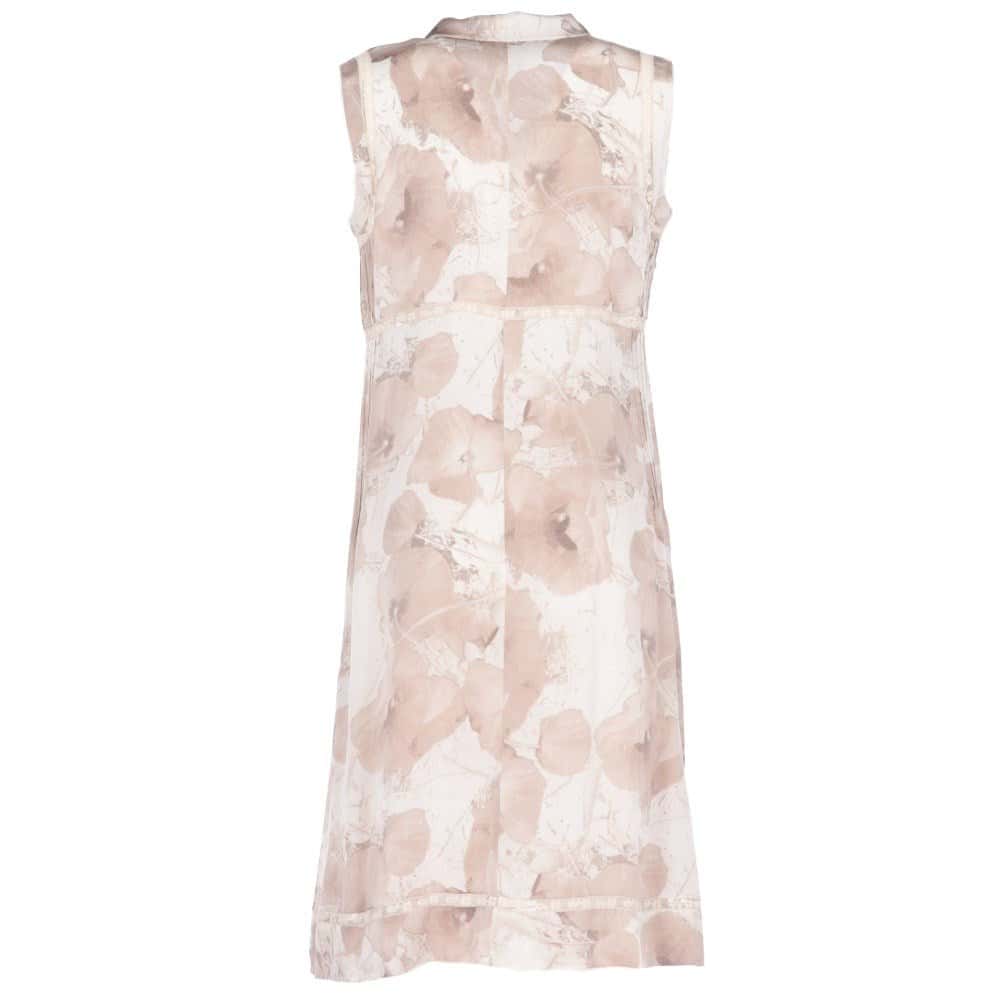 Chanel Beige Silk Floral Dress - 2000s Beige Silk Good - Back View
