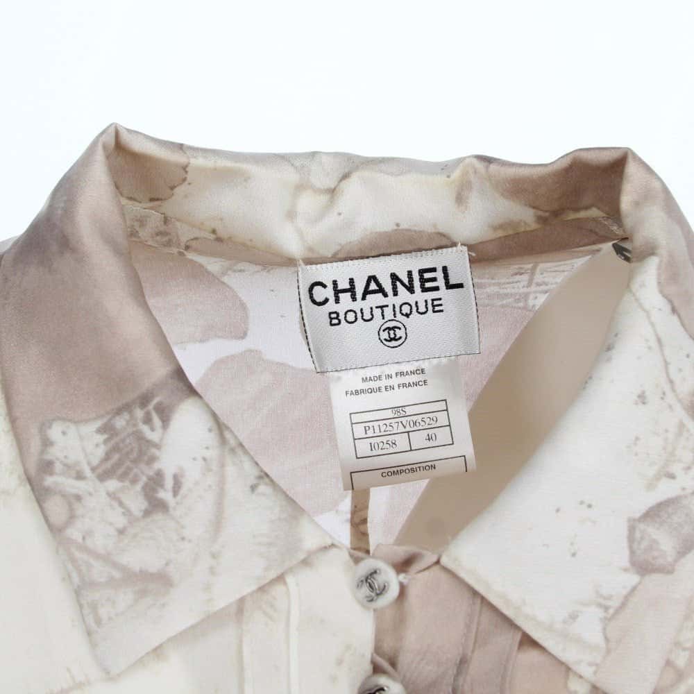 Chanel Beige Silk Floral Dress - 2000s Beige Silk Good - Box View