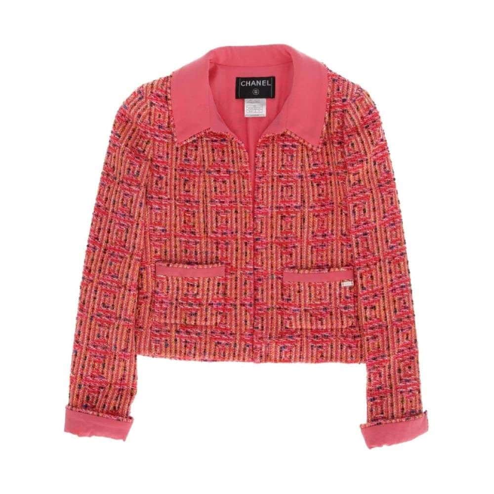 Chanel Pink Wool Jacket and Dress Suit - 2000s Pink Wool Good - Inside View